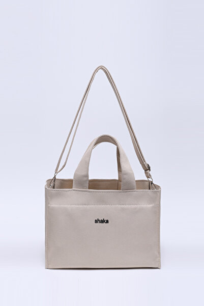 SHAKA Țesătură de pânză crem Shk171, un singur compartiment, căptușită, cu fe...