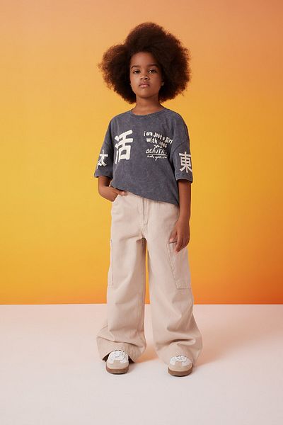 DeFacto Cargo-Jeanshose mit weitem Bein und weitem Bein für Mädchen C0451a824sp