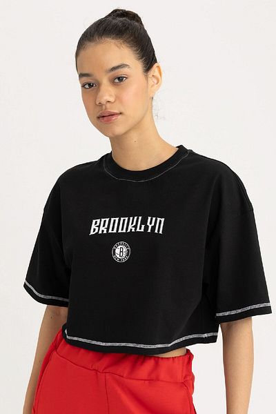 DeFacto Nba Brooklyn Nets Crop Collar Combi Consumer B9953Ax24Sm