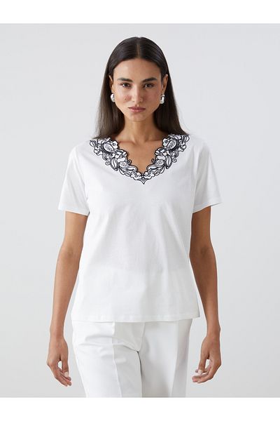 LC Waikiki Γυναικεία μπλούζα με λαιμόκοψη V Floral