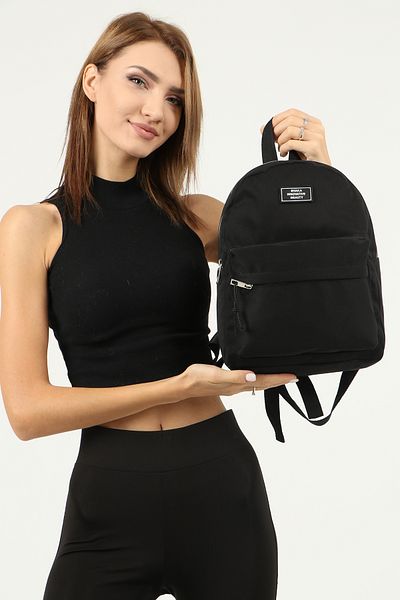 SHAKA Rucsac negru U21, cu fermoar, 2 compartimente, buzunar frontal, țesătură din pânză, unisex L:32 cm L:24 cm L:11 C
