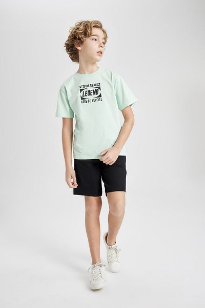 DeFacto Boy's Crew Neck Printed Short Sleeve T-Shirt C0957a824sm