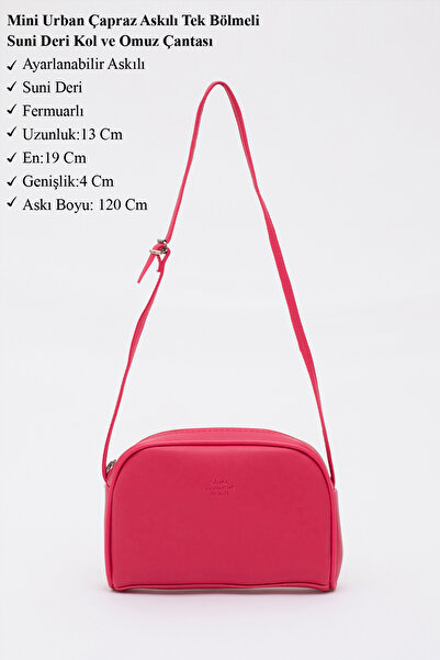 SHAKA Fuchsia Shk25 Mini Urban Cross Strap Single Compartment Faux Leather Arm and Shoulder Bag