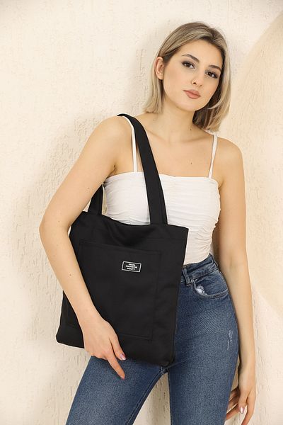 SHAKA H0002 Geantă de umăr pentru femei, cu 2 compartimente, țesătură pânză, sport zilnic, cu buzunare L:35 E:35