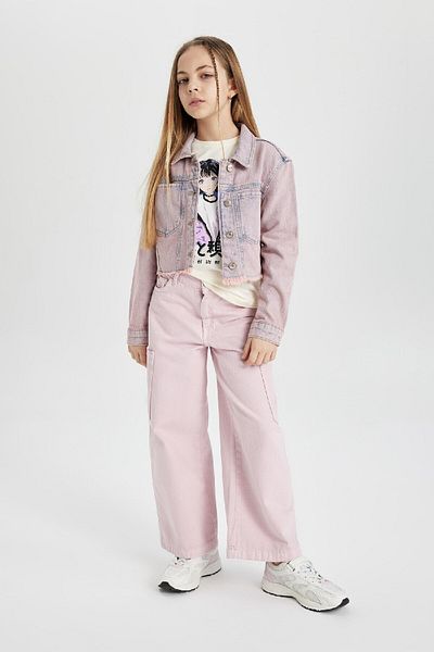 DeFacto Jachetă de blugi crop pentru fete C0441a824sp