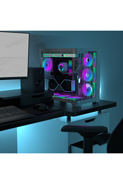 Raijintek ATREUS BT4 Black 4xARGB Fanlı Type-C Showcase E-ATX Bilgisayar Kasası (RJ-0R20B00255)