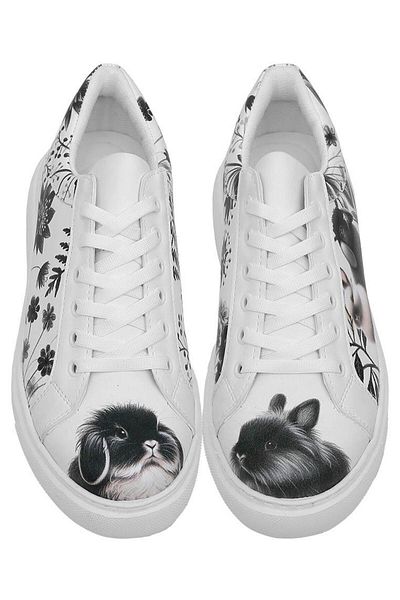 Dogo Pantofi albi din piele vegană de damă - design pufos