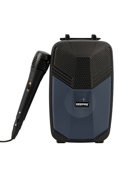 Geepas Portable Bluetooth Speaker, USB/ TF/ FM/ AUX-IN| Dazzle LED Light |With Microphone | GMS11156