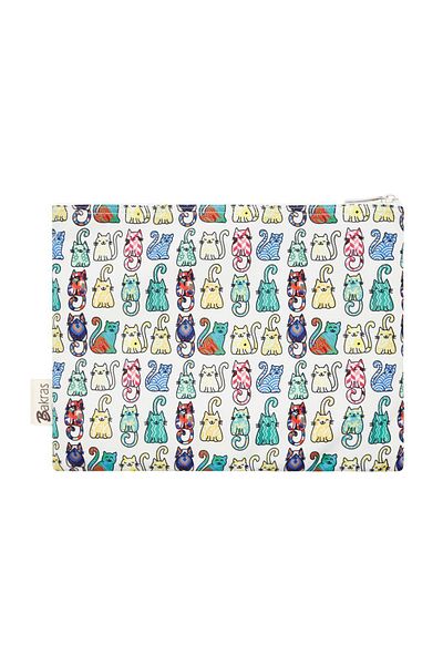 Bakras Чанта за грим с котешки мотиви Brave Paws - портфолио и клъч 24см x 19см