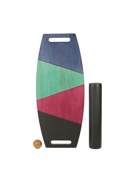 Wood Stone Art Colorful Balance Board - Balance Roller Board - Dual Function Surfing and Kayaking Training Board