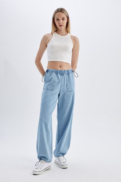 DeFacto Lange, weiche Jeans mit hoher Taille - Parachute Cargo C1417ax24sm