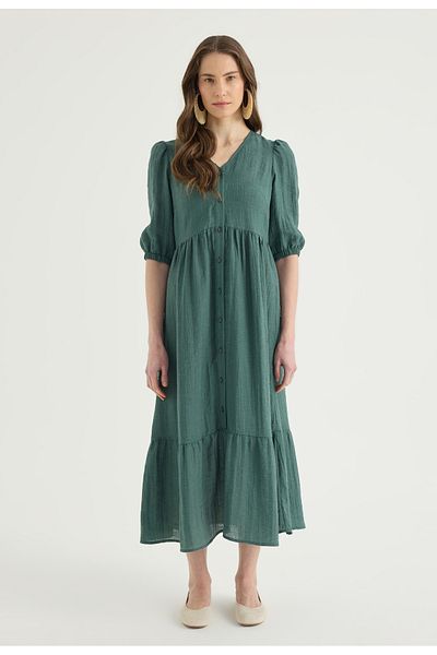 Masha Kate Textured Midi Dress