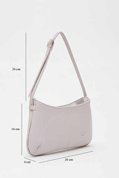 SHAKA Сіра Shk129 Суїнда шкіра з підкладкою на блискавці, регульована ручка, сумка на плече та рука