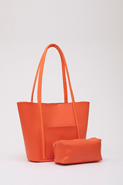 SHAKA حقيبة يد وكتف كبيرة الحجم من الجلد الصناعي مع جيب أمامي برتقالي Shk80 و...