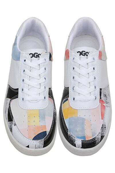 Dogo Women's Vegan Leather Sneakers - Geometricshapes Design
