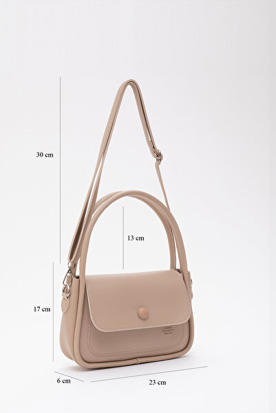 SHAKA Mink Shk97 Faux Leather Front Pocket Detailed 2 Compartment Adjustable Strap Hand, Arm and Shoulder Bag