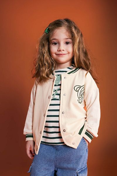 DeFacto Baby Girl Printed Crew Neck Cardigan B9217a524sp