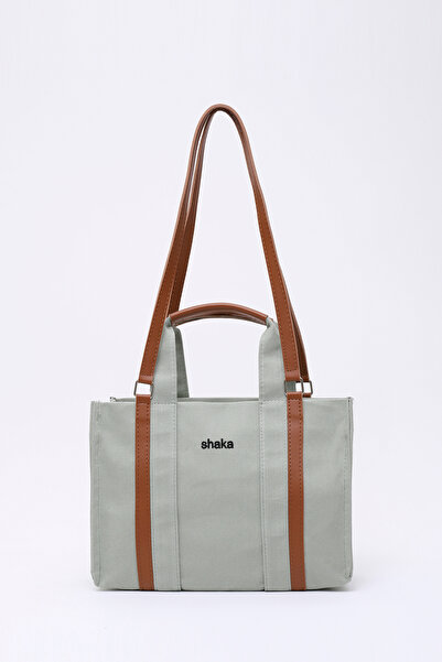 SHAKA Green Shk170 Canvas Fabric, Single Compartment, Inner Pocket, Lined, Zi...