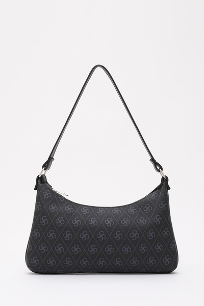 SHAKA Monogram Baskılı Siyah Shk146 Suni Deri Astarlı Fermuarlı El ve Kol Çan...