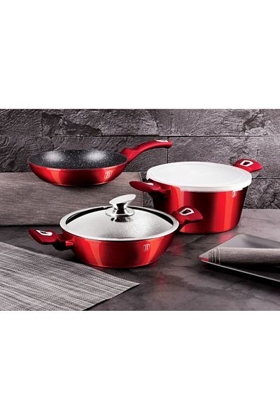 Berlinger Marble surface dinnerware set 5 pcs Burgundy Metallic Line