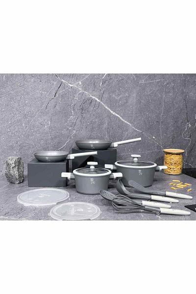 Berlinger Aspen Collection 12-piece dinnerware set with titanium surface