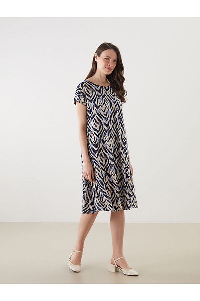 LC Waikiki Crew Neck Patterned Women's Dress