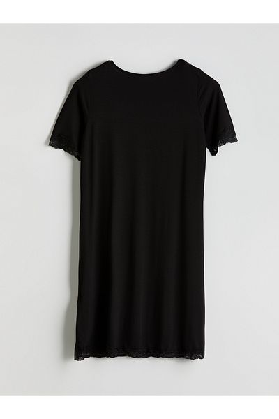 LC Waikiki Nachthemd für Damen mit V-Ausschnitt und Spitzendetail