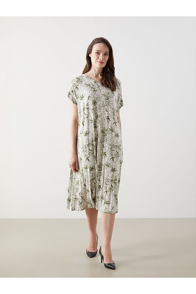 LC Waikiki Crew Neck Floral Women's Dress