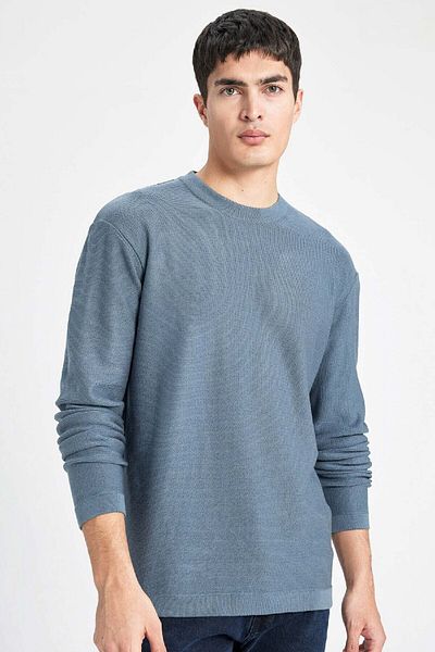 DeFacto Standard-Passform, normaler Schnitt, Rundhalsausschnitt, Basic, einfarbig, Strickpullover B9731ax24au
