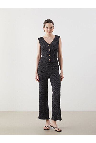 LC Waikiki Pantaloni de damă LCWAIKIKI Classic Black cu talie elastică