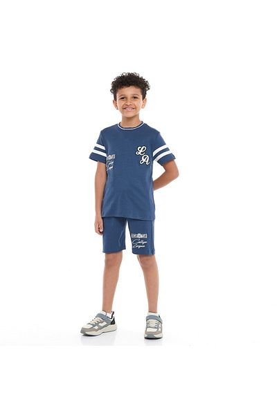 Victor and Jane Senior Boys' LA Applique Embroidery Set - Blue
