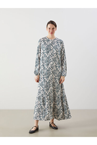 LC Waikiki Trendlucky Dress with Oval Neckline and Pattern