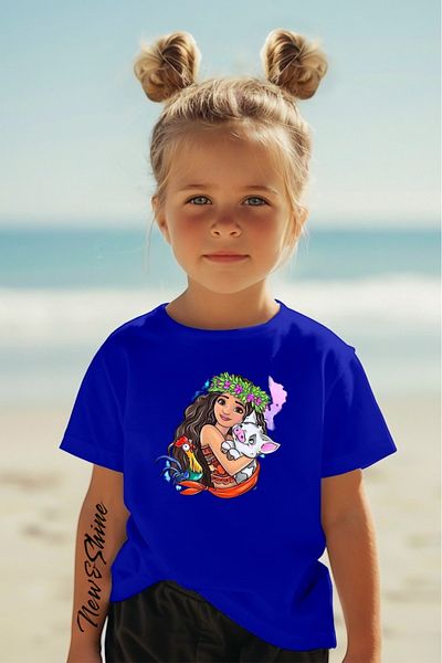 New Shine 1 tricou este un cadou pentru achiziții de 6 și mai sus în coș - Tricou pentru copii oversize cu imprimeu prințesa Moana