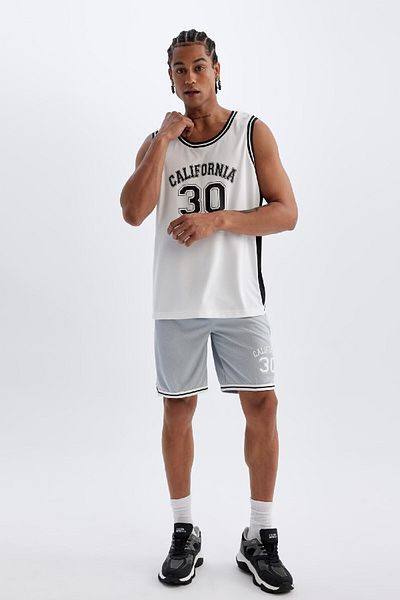 DeFacto DeFactoFit - Rundhals-Shirt mit Aufdruck für Sportler, C2415AX24SM, schwerer Stoff