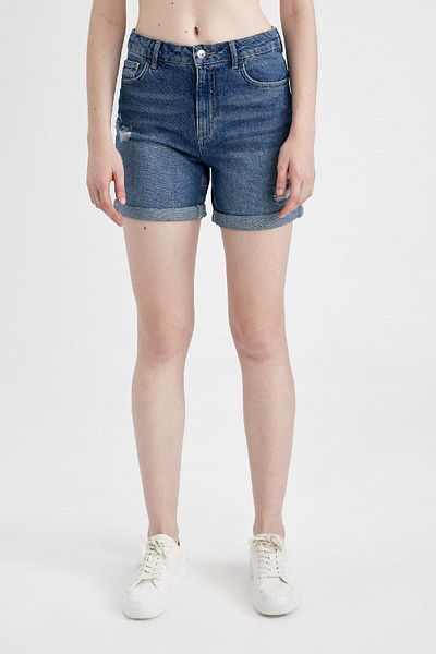 DeFacto Boyfriend-Jeansshorts mit hoher Taille C2468AX24SM