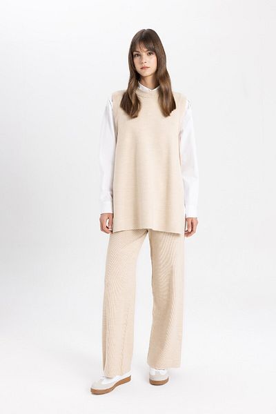 DeFacto Knitwear Pants Straight Fit Wide Wide Leg C2088Ax24Sp