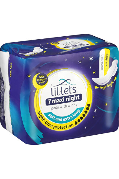 Lil-Lets فوط ماكسي سميكة ليلية بأجنحة، فائقة النعومة، ملمس قطني، بدون رائحة -...