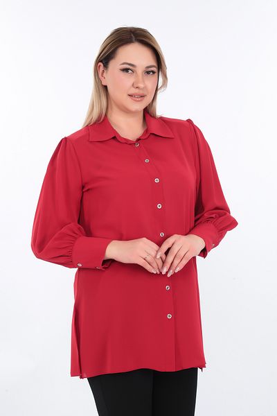 KİFAYET 22553 Polo Neck Long Sleeve Long Tina Shirt (R) (C102)