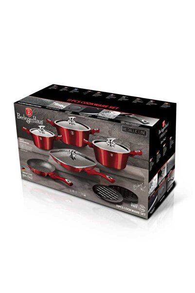 Berlinger Haus Sada nádobí s mramorovým povrchem 11 ks Burgundy Metallic Line