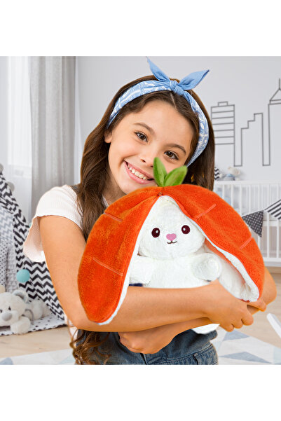 Özgüner Oyuncak Plush Strawberry Rabbit - Cute Rabbit in a Bag