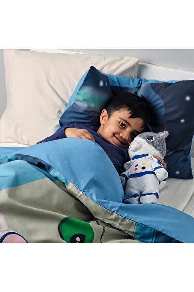 IKEA AFTONSPARV Soft toy with astronaut suit, cat, 28 cm