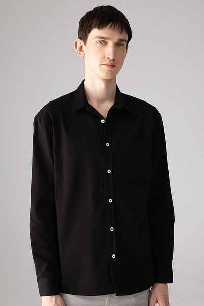 DeFacto Μακρυμάνικο πουκάμισο Relax Fit Polo Neck Gabardine C1477ax24sp