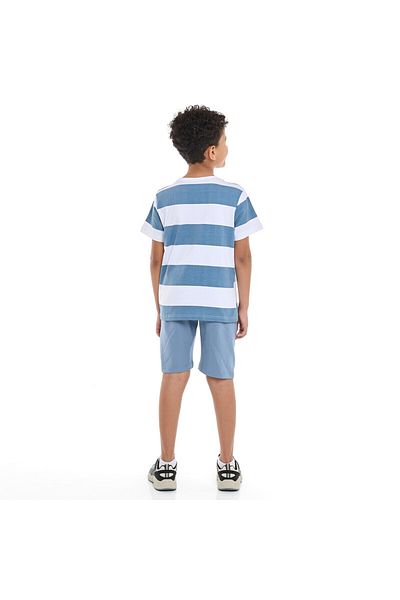 Victor and Jane Senior Boys' Applique Pocket Detail Set - Blue