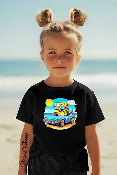 New Shine 1 tricou este un cadou pentru achiziții de 6 și peste în coș - Tricou pentru copii oversize cu imprimeu Spongebob