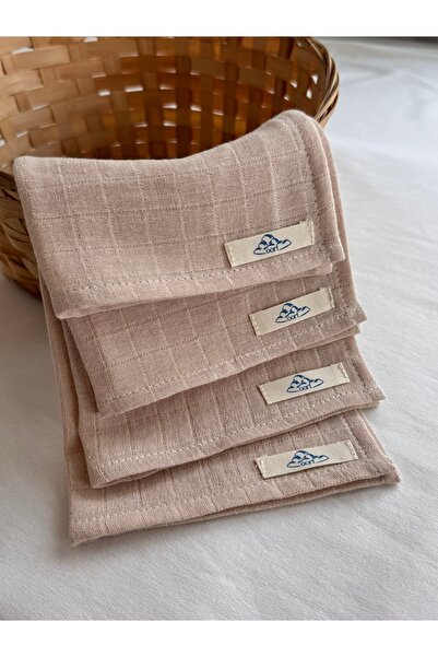 Bulut Sezen Oort Baby Multi-Purpose Muslin Beige Mouth Wipes 5 Pieces 100% Cotton