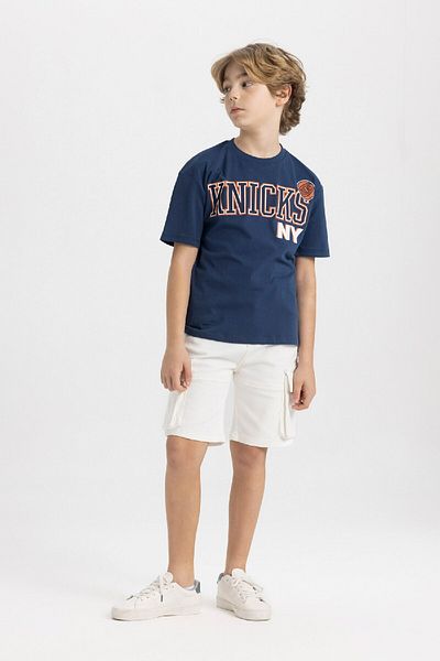 DeFacto Boys - New York Knicks Nba Oversize T-Shirt C0392A824Sm, Crew Neck, Short Sleeve