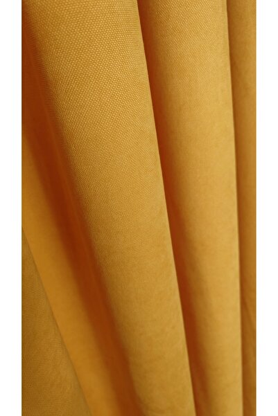 Yuka Yellow Velvet 1/2 Textured Diamond Double Wing, Plain Background Curtain Heavy Weight