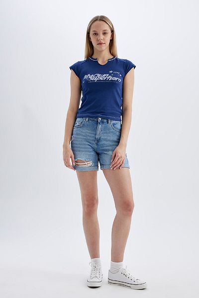 DeFacto Jeansshorts im Boyfriendstil mit hoher Taille - C2469AX24SM