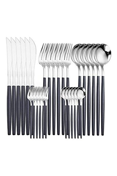 Generic 30-Piece Knife Fork Spoon Full Set Stainless Steel Multicolor