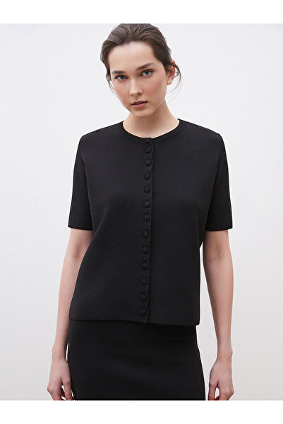 LC Waikiki Damen-Strickjacke mit Rundhalsausschnitt